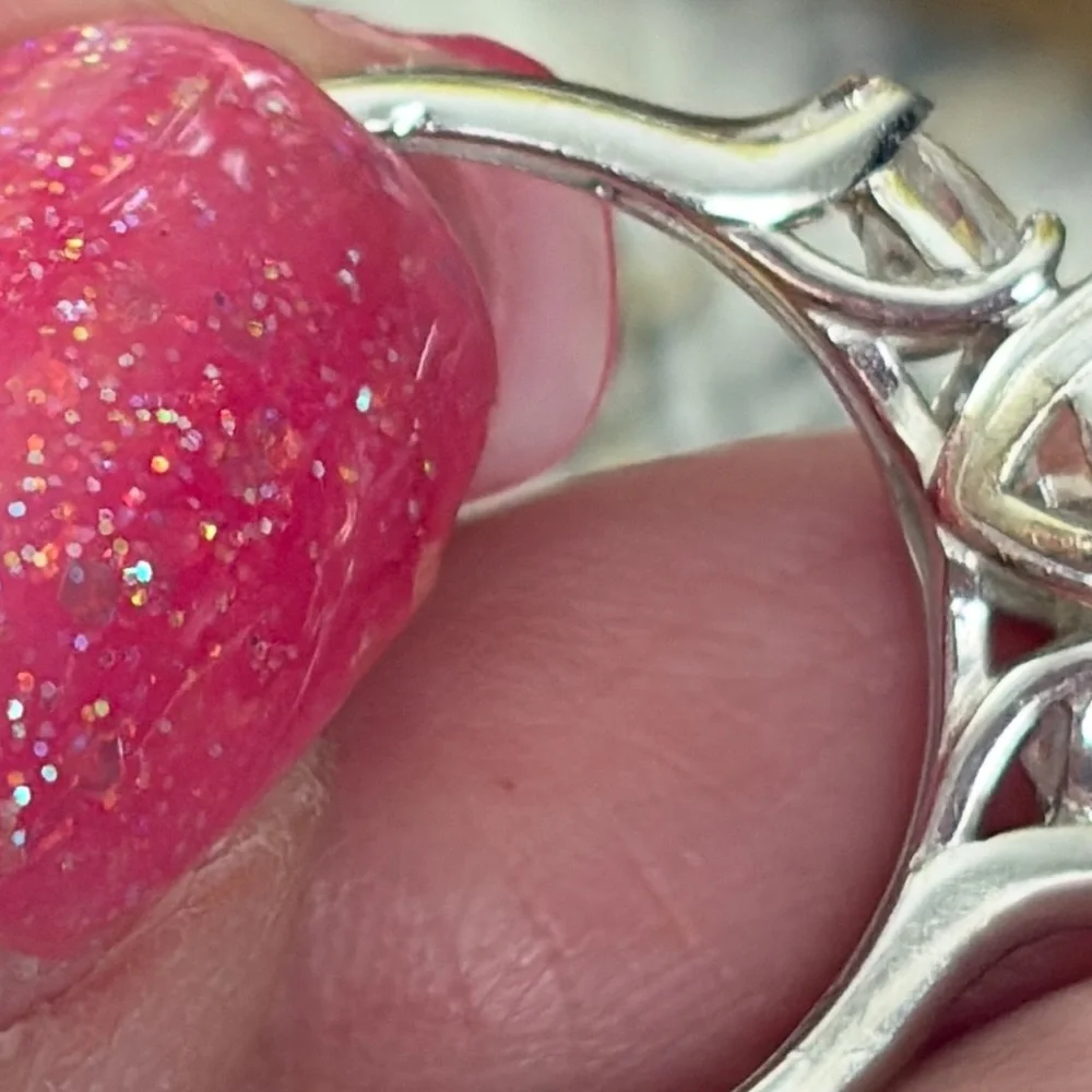 Elegant 14K white gold 3-stone Ring - Picture 4 of 13